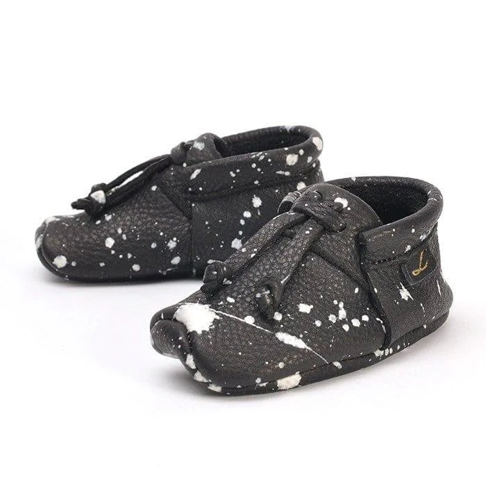 Lieblinge ökologische Lauflernschuhe schadstofffrei KNOTS für Krabbler pair #farbe_schwarz-weiß