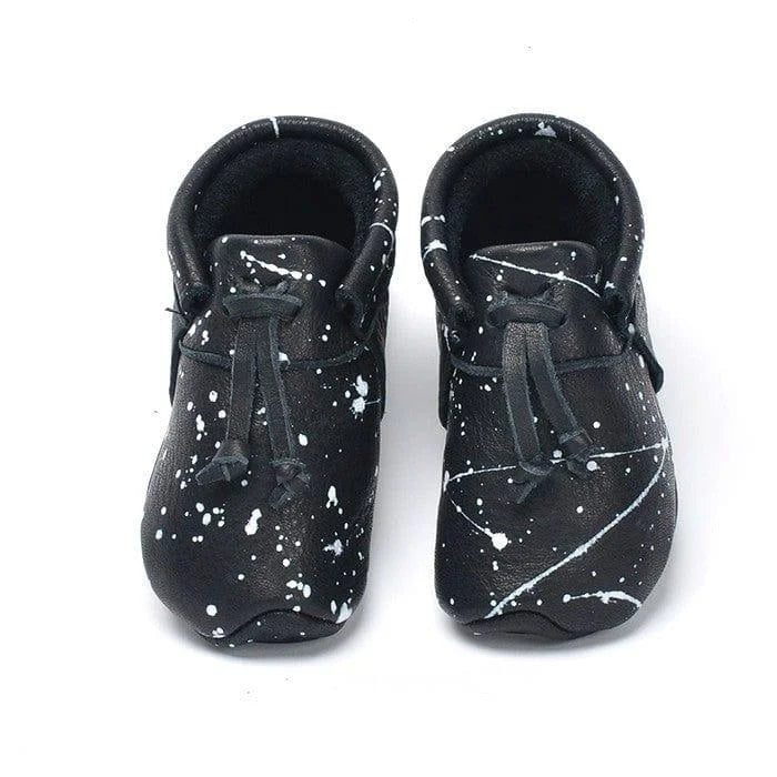 Lieblinge ökologische Lauflernschuhe schadstofffrei KNOTS für Krabbler top #farbe_schwarz-weiß