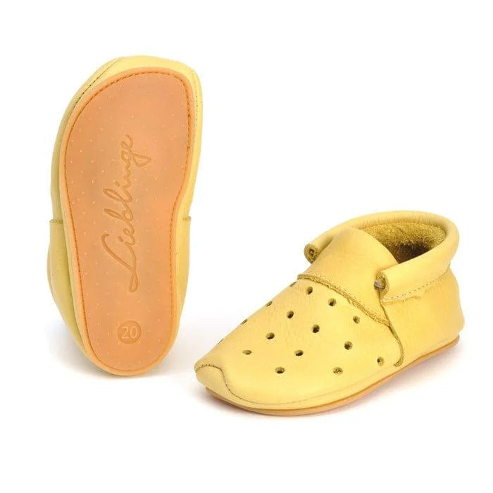 Lieblinge ökologische Kinderbarfußschuhe schadstofffrei AIRIES für Läufer 22 / senf #farbe_senf