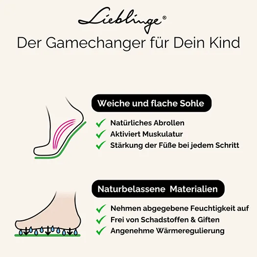 Sissi Rasche X Lieblinge® | Limited Edition Barfuß Lauflernschuh kahki ganz natürlich zu Kinderfüßen