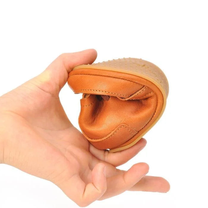 Lieblinge ökologische Kinderbarfußschuhe schadstofffrei DESERTBOOTS für Läufer soft sole #farbe_cognac
