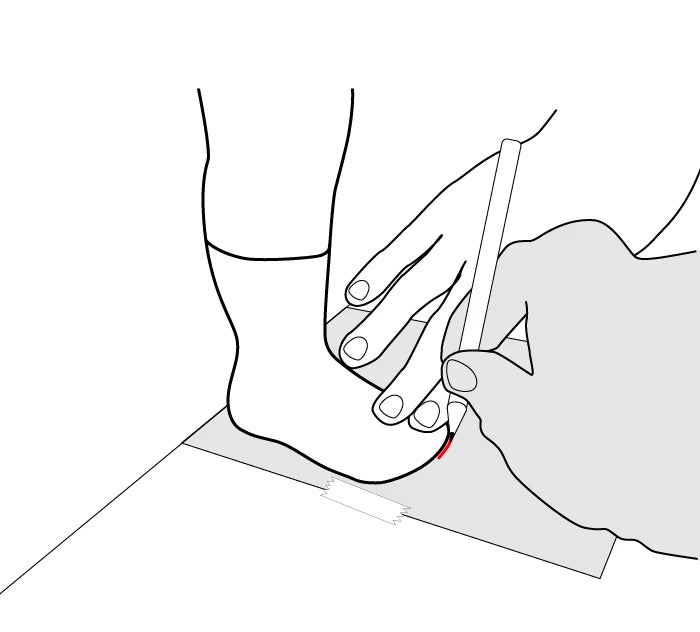 Lieblinge Messanleitung - Schritt 3: Die längste Zehe markeiren