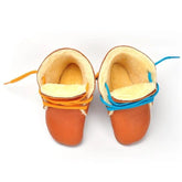 Lieblinge ökologische  Kinderbarfußschuhe schadstofffrei LAMMFELLBOOTS  für Läufer #farbe_cognac