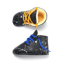 Lieblinge ökologische  Kinderbarfußschuhe schadstofffrei LAMMFELLBOOTS  für Läuferstarter #farbe_schwarz-weiß