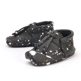 Lieblinge ökologische  Lauflernschuhe schadstofffrei KNOTS  für Krabbler pair #farbe_schwarz-weiß