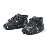Lieblinge ökologische  Kinderbarfußschuhe schadstofffrei KNOTS  für Läufer #farbe_schwarz-weiss