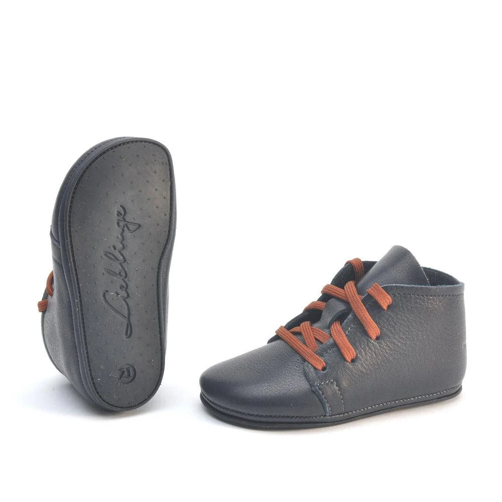 Lieblinge ökologische  Kinderbarfußschuhe schadstofffrei DESERTBOOTS  für Läufer navy pair sole #farbe_navy