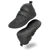 Biomechanische flexible Naturkautschuksohle von Lieblinge® NOVO Barfußschuh  für Kinder – ergonomische Schuhe für gesunde Fußentwicklung für die kalte Jahreszeit #farbe_schwarz
