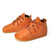 Lieblinge ökologische  Kinderbarfußschuhe schadstofffrei DESERTBOOTS  für Läufer cognac Paar Ansicht #farbe_cognac