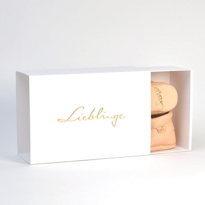 Lieblinge Barfußschuhe Sissi  Rasche Krabbelschuh natur Paar in Lieblinge Box