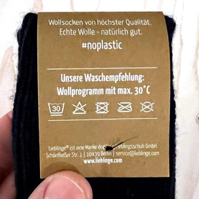 Lieblinge ökologische  Wollsocken schadstofffrei Wollsocke Kinder - marine - 100% Schurwolle